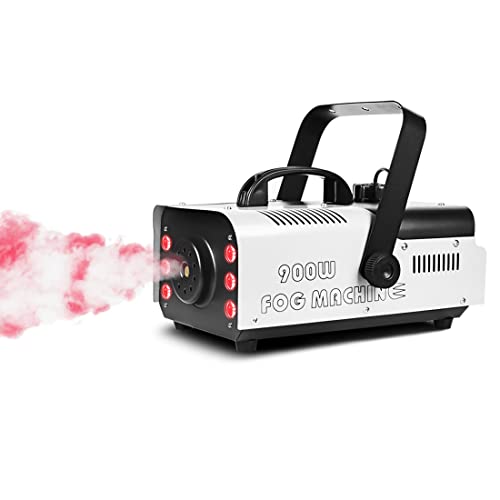 Halloween Fog Machine, 6 Led Lights&4 Colors Effect, Professional Smoke Machine Remote Control For Parties Holidays Wedding And Stage Effect (900W) #TOP27