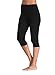 Kotii Women's Summer Soft Capri Leggings Plus Size Crop Leggings Stretch Tights Pants,Black,Fits L