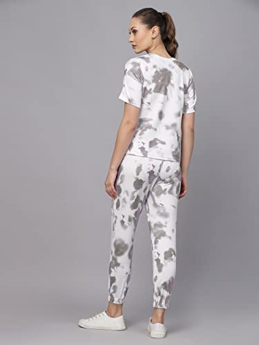 Image of Tarshika Women Women's Tie Dye Printed Short Sleeve Long Tracksuit Co-ord Set