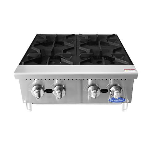 Atosa Commercial Countertop Hotplate, 4-Burner, Cast Iron Grates, Natural Gas, 24 (ACHP-4-NG)