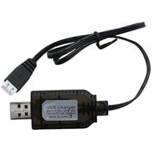 RLECS Black XH-3P Li-ion Battery USB Charger Cable Flying Machine Accessories Wire Length 60cm Compatible with Model Plane Toy Gun/Car Smart Robot Remote Control Boat