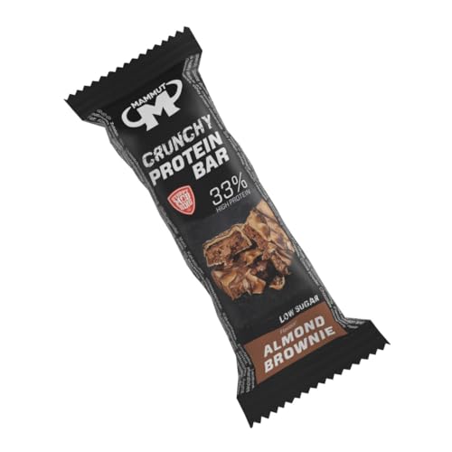 Mammut Nutrition Crunchy Protein Bar mit 15 g Protein und nur 1,3 g Zucker - Almond Brownie - 12er Pack (12 x 45 g)