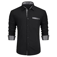 Material: The mens dress shirts are made of premium breathable stretch cotton fabric, lightweight, soft and comfortable, skin-friendly, not easy to deform. WARM TIPS: Please refer to the SIZE ON THE PICTURE carefully before ordering the shirt Fashion...