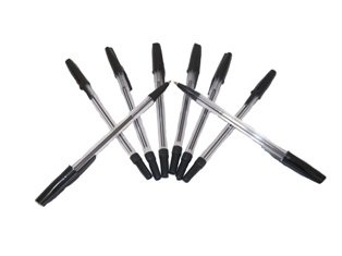 10 x Quality Black Medium Tip Ball Point Biro Pens