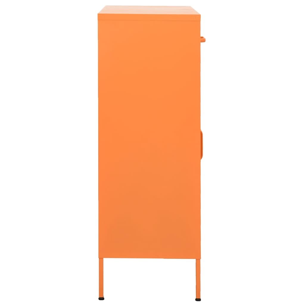 vidaXL Lagerschrank Sideboard Kommode Anrichte Stahlschrank Schrank Beistellschrank Mehrzweckschrank Bücherschrank Standschrank Orange 80x35x101,5cm Stahl
