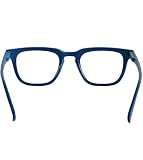Nerd lekkie okulary do czytania z prostokątnymi soczewkami, etui na dokumenty, plastikowa ramka (niebieski), okulary do czytania dla kobiet i mężczyzn + powiększenie 1,50
