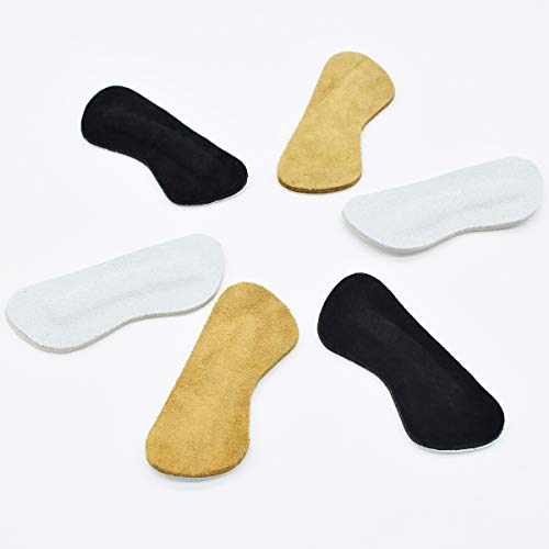 6 paires de poignées de talon coussinets en cuir de vachette véritable coussins de talon doublures inserts pour hommes femmes chaussures trop grandes – vue 7