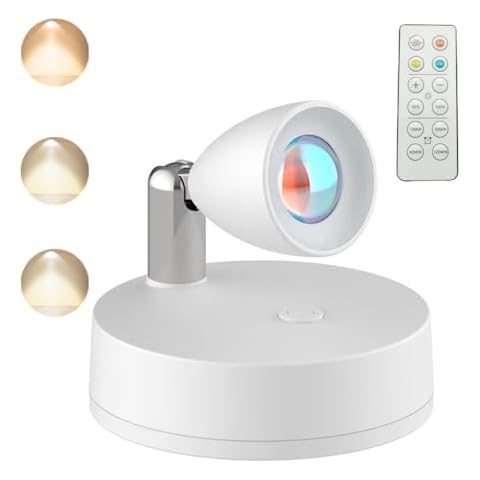 MIOBLUE 1Pack Battery Operated Spotlight, Picture Light with Remote, Picture Lights for Paintings, LED Display Lights, Indoor Uplighting, Small Spot Lights for Wall Artwork Frame Dartboard Cover