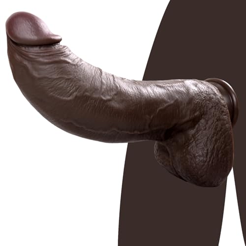 11.6in Huge Thick Big Black Dildo, 2.67'' Diameter Realistic BBC Curved Dildo, Soft Dual Density Giant Silicone Dildos, XXL Massive Dildos, Cobulipo Big Size Adult Sex Toys for Women Men Gay