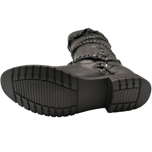 Men's Renaissance Medieval Faux Leather Boots Halloween Cosplay Boot Gothic Pirate Viking Shoes4