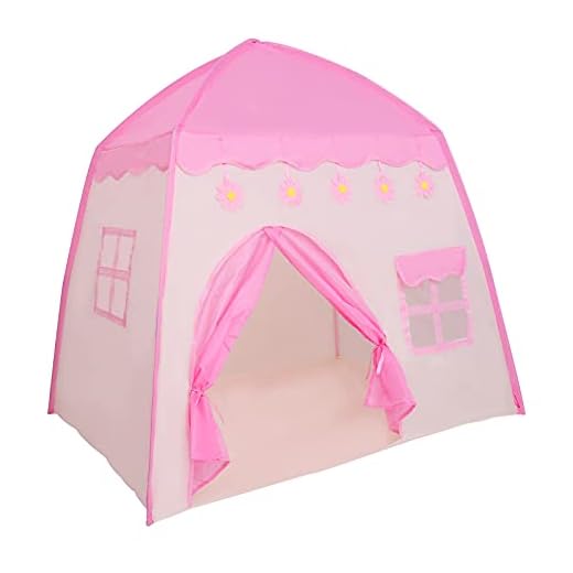 S SMAUTOP Tienda de campaña Infantil, Tienda para Niños, Carpa Infantil, Castillo de la Princesa, Pop Up, Regalo para Niños, para Interior y Exterior, Rosa(51x51x39 Pulgadas)