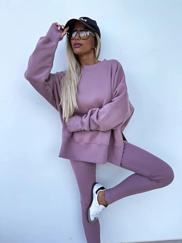 Ensemble sweatshirt et leggings coupe ample pour camoufler les formes avec style - 3