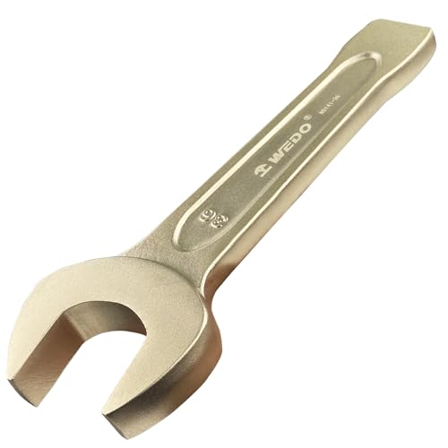 WEDO Non-Sparking Open End Striking Wrench,50mm,Spark-Free Safety Striking Spanner,Aluminum Bronze,Length 275mm,Metric,Corrosion-Resistance,DIN133,BAM & FM Certificate