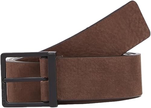 Calvin Klein Herren Gürtel Sleek Square Nubuck eckige Schnalle, Braun (Dark Brown Nubuck), 85 cm – Ansicht 1