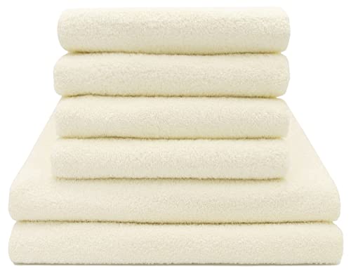 Zollner Juego De Toallas De Baño 6 Piezas, Beige, 100 Algodón, 400g Zollner Juego De Toallas De Baño 6 Piezas, Beige, 100 Algodón, 400g