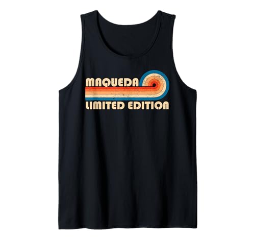 MAQUEDA Retro 70s 80s Sunset Stripe Camiseta sin Mangas