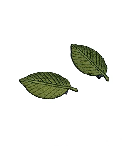 Leaves Hair Clip Embroidery Leaf-Shaped Hairpin Girls Leaves Hair Barrettes Bw06 (2 Pcs-Green) #TOP16