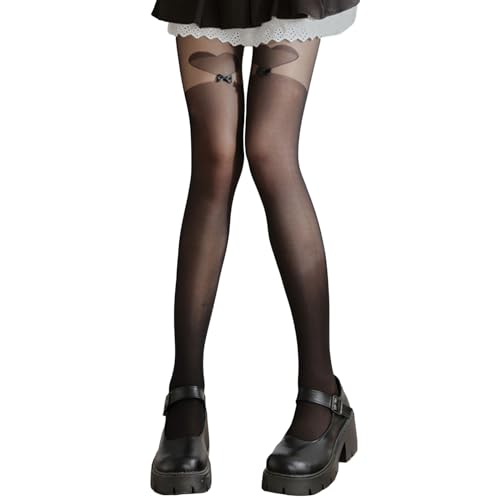 Image of Y2K Patterned Sheer Tights for Women Gothic Punk Thigh High Pantyhose Harajuku Lolita Bandage Fishnet Stockings