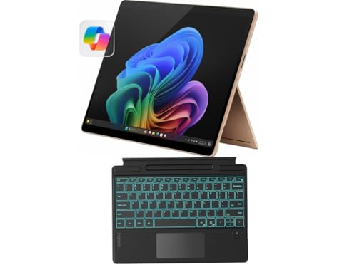 Image of Microsoft Certified Refurbished Surface Pro 11, 13 inch Touchscreen OLED Display, Snapdragon X Elite (12 core), Inateck Bluetooth Backlit Keyboard, Warranty (Dune, 16GB RAM,512GB SSD)