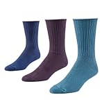 Maggie's Organic Cotton Crew Sock Tri-pack (9-11, Denim/Eggplant/Navy)