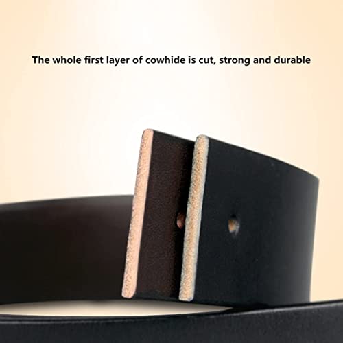 OLOTU Brown Men's Leather Belt 1.5'' Stainless Steel Pin Buckle Reversible Belt Men's Casual Jeans Work Dress Belt4