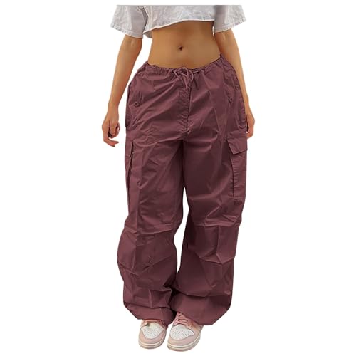 Viunychn Pantalon stretch taille haute pour femme - Pantalon baggy - Pantalon cargo long - Grandes tailles - Respirant - Pantalon cargo Y2k élégant - Pantalon de travail droit - Pantalon de randonnée