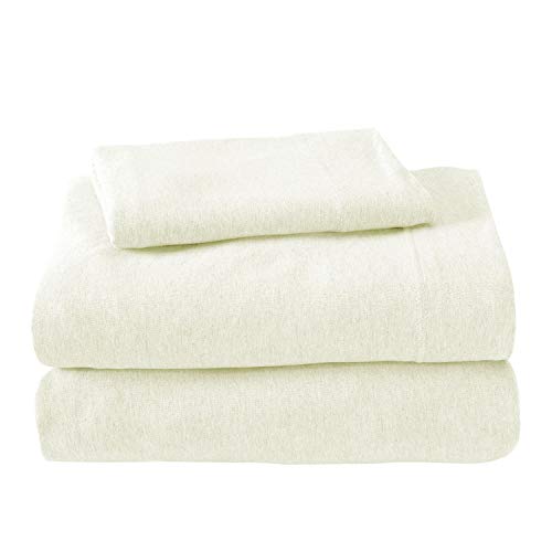 Royale Linens Soft Tees Luxury Cotton Modal Jersey Knit Sheet Set, Oatmeal, Twin #TOP1