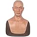 WRQ Halloween Masken Latex,Männer Und Frauen Gruselige Alte Mann Masken Realistische Menschliche Faltenkopfmaske Für Crossdresser Transgender Halloween Cosplay