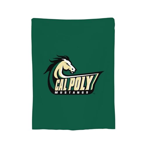XRPUONG Cal Poly Mustangs Fleece Blanket Very Soft Microfiber Flannel Blanket for Couch Warm and Cozy