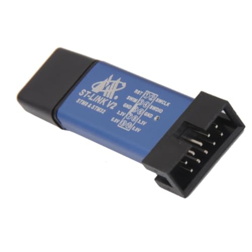 Image of Robocraze St-Link V2 Programming Unit Mini Metal Shell STM8 STM32 Emulator | Debugger & Programmer for ARM MCU | Easy Installation | Portable Design | High Quality for Dev Boards