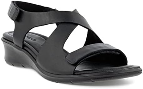 ECCO Women's Felicia Cross Wedge Sandal, Black, 8-8.5 | Image 3