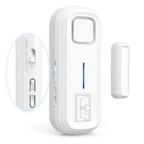 SanJie Alarma de puerta y ventana, juego de 2 alarmas de puerta con mando a distancia, 4 modos, 120 dB, alarma de puerta / tecnología de seguridad, protección contra robos con sistema de alarma de