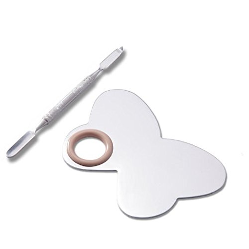 Healthcom Butterfly Shape Stainless Steel Makeup Palette Spatula Very Handy Makeup Nail-art Manicure Artist Tool for Blending Pigment Cosmetic Foundation Shades