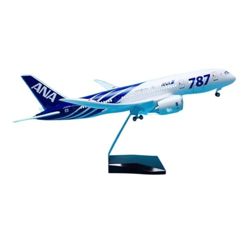 TQMEAD Modelo De Avión B787 De Fundición A Presión ABS A Escala 1:130 con Ruedas Y Luz LED para Decoración De Escritorio.