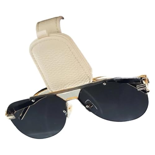 Étui à lunettes de voiture en cuir chic pour pare-soleil