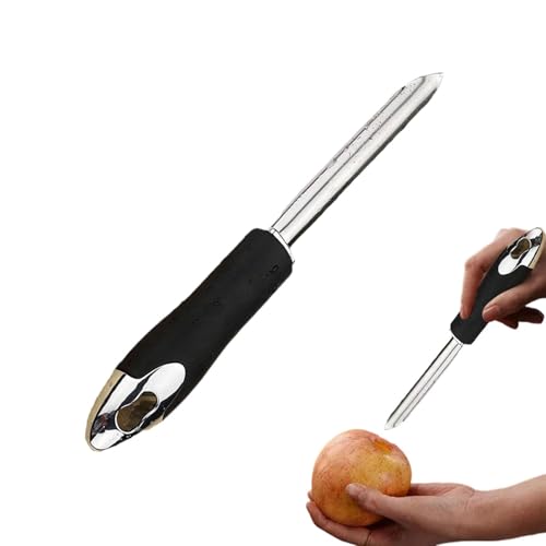 Descorazonador de pimienta de acero inoxidable, para verduras, frutas, cocina, descorazonador de mano, cerezas, peras, azufaifo, ayuda con borde dentado para preparación de comidas
