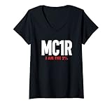 Womens MC1R Gene I Am The 2% Funny Redhead Ginger Red Hair V-Neck T-Shirt