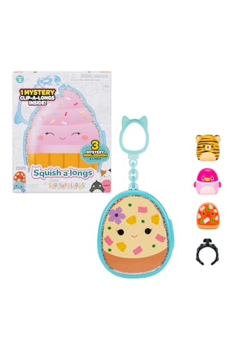 Squish-a-longs 3 Figür + Yüzük Çantalı Sürpriz Paket, Seri 3, AL007