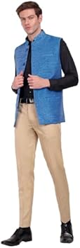 SKAVIJ Heren Indiase Kleding Kurta Pyjama Lange Mouw