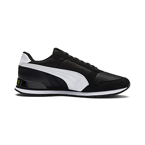 PUMA PUMA Unisex ST Runner v2 Mesh Sneakers, Black White, 10.5 US Women