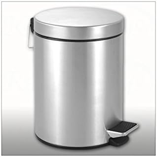 5-l Pedal Bin Trash Can Cosmetics Bathroom Bin Satin Stainless Steel