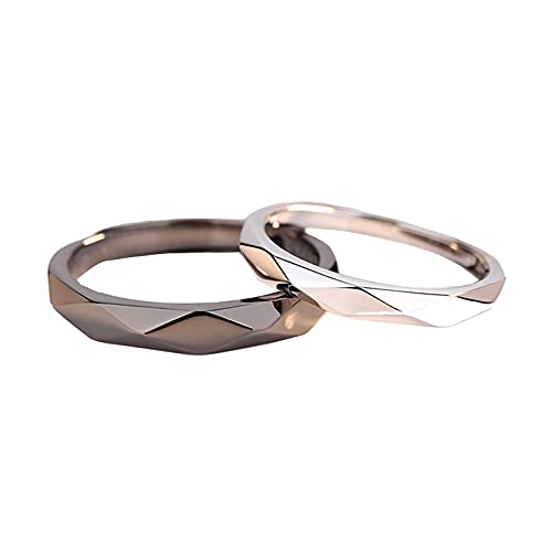 Couple Matching Rings for Woman Man Angel Devil Wings Dragon Arrow Open Rings Adjustable Sun Moon Promise Rings Set Friendship Rings Black White Couple Rings for Her and Him