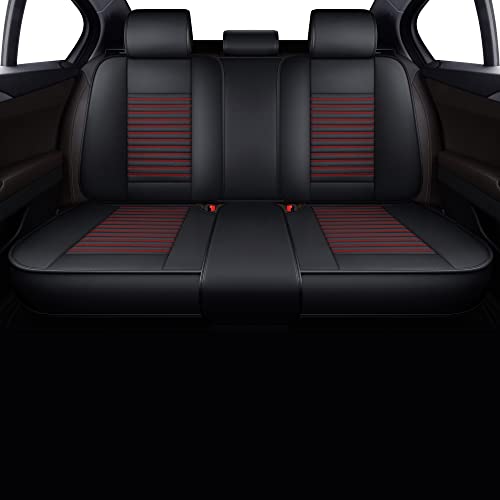 Lingvido Leather Car Seat Covers,Breathable And Waterproof Faux Leather Automotive Seat Covers For Cars Suv Pick-Up Truck Sedan,Universal Anti-Slip Driver Seat Cover With Backrest (Rear Seat, Red) #TOP19