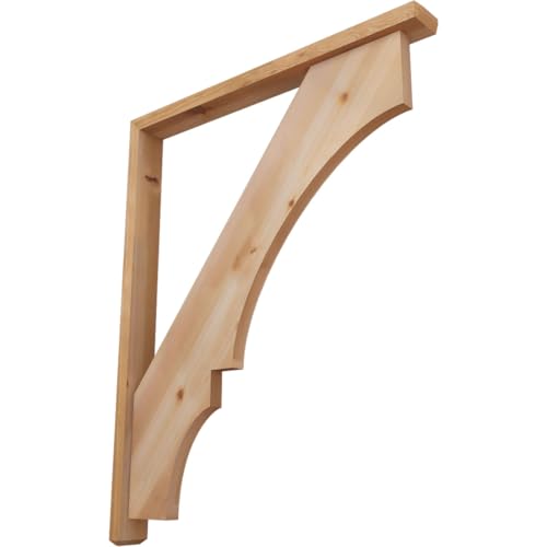 3 1/2"W x 36"D x 44"H Balboa Craftsman Smooth Bracket w/Offset Brace, Western Red Cedar