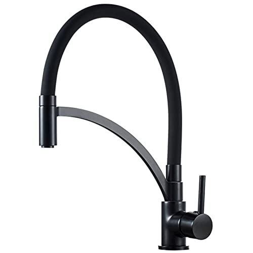 Robinet de cuisine en laiton massif noir mat avec arche haute élégante HJMMHX