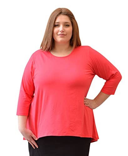 Kosher Casual Women's Tunic Tops Modest 3-4 Sleeve Hi Lo Flowing tunic4