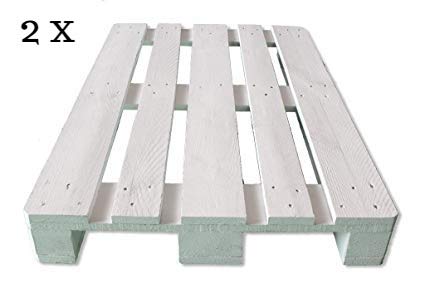 Dydaya 2 x Pallets de Madera de 80x120 Lijados y Pintados de Blanco para Mobiliario & Decoraciónes (Blanco, 2)