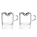 Creative Crystal Glass Mini Creamer Double Spout Coffee Milk Tea Pitcher Honey Jug Sauce Pitcher Jug Vase Syrup Dressing Server Mug Cup Creamer with Handle for Kitchen Home Decor