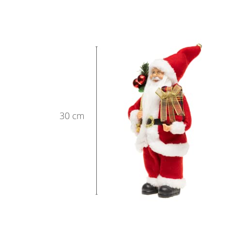 Papai Noel Casaco Xadrez Preto e Branco Luxo Saco Presentes 30cm - Magizi