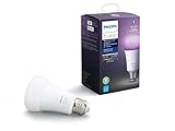 Philips Hue White and Colour Ambiance 9.5W Equivalent 60W A19 Base E26LED Smart Bulb, Colour Changing, Bluetooth & Zigbee Compatible, Voice Activated with Alexa, Music Sync